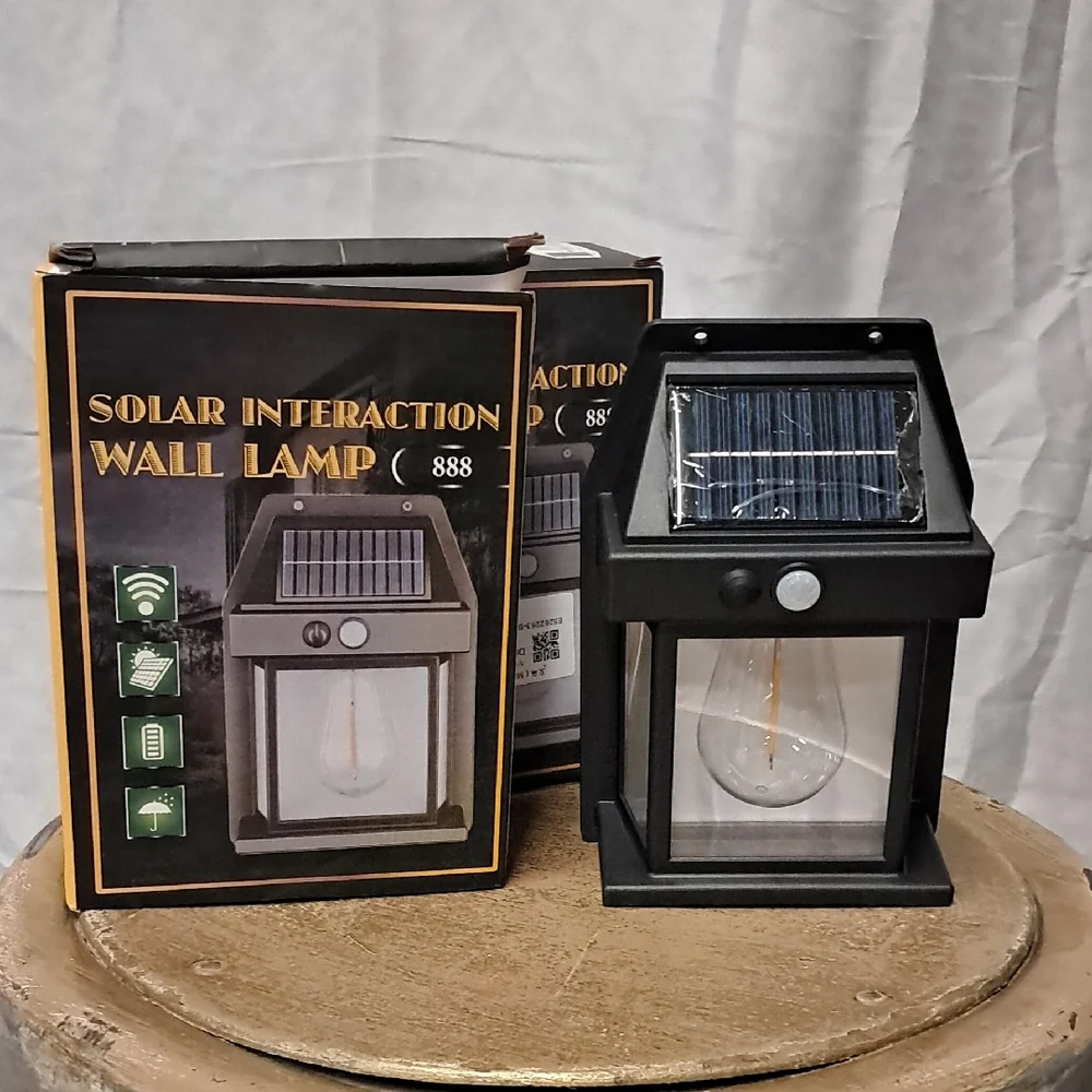 NWT (2) Wireless Outdoor Solar Wall Lamps, 3 Modes & Motion Sensor
